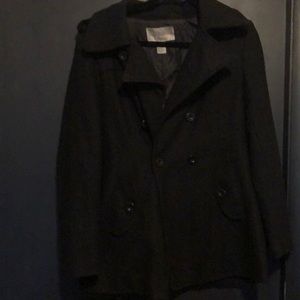 Black Wool Midlenth Trenchcoat